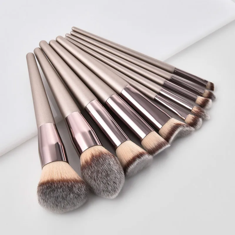 BearPaw 1pc Women Makeup Brush Sets Champagne Gold Artificial Fiber Tools Eyebrow Eyeshadow Cosmetic Blush Loose Powder | Красота и