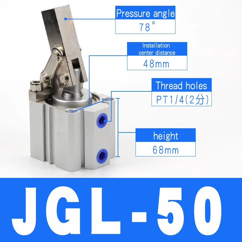 Рычаг вниз цилиндра отверстия ALC/JGL 25 32 40 50 63 двойного действия зажимной цилиндр воздушный компрессор пневматический цилиндр, компоненты - Цвет: JGL-50