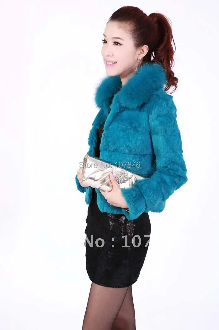 (TopFurMall) весенняя женская модная куртка из натурального кроличьего меха с лисьим