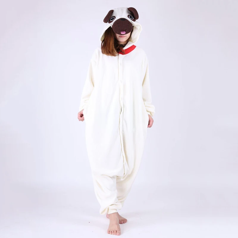 JINUO Новый 2018 AAA + флис мопса pijama дизайнерская Пижама пижамы костюм с капюшоном для