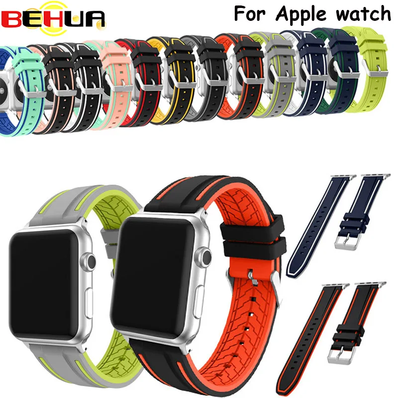 Высококачественный силиконовый спортивный ремешок для часов Apple Watch 38 мм 42 iwatch