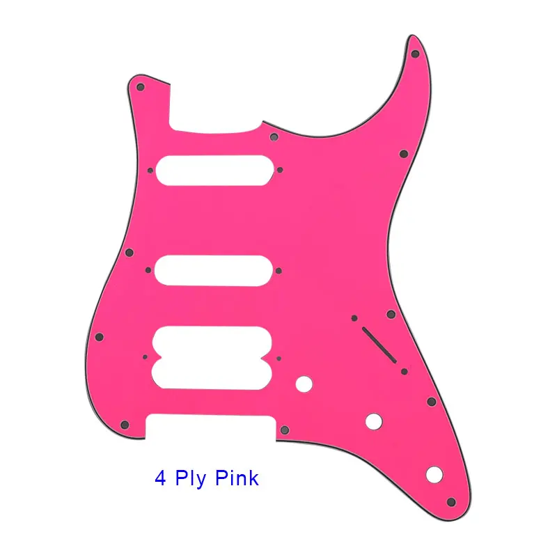 4 ply pink Pleroo гитарные аксессуары накладки с 11 винтами для Fender Stratocaster плеер хамбакер стандарт ST HSS гитарная пластина для царапин - Цвет: 4 ply pink