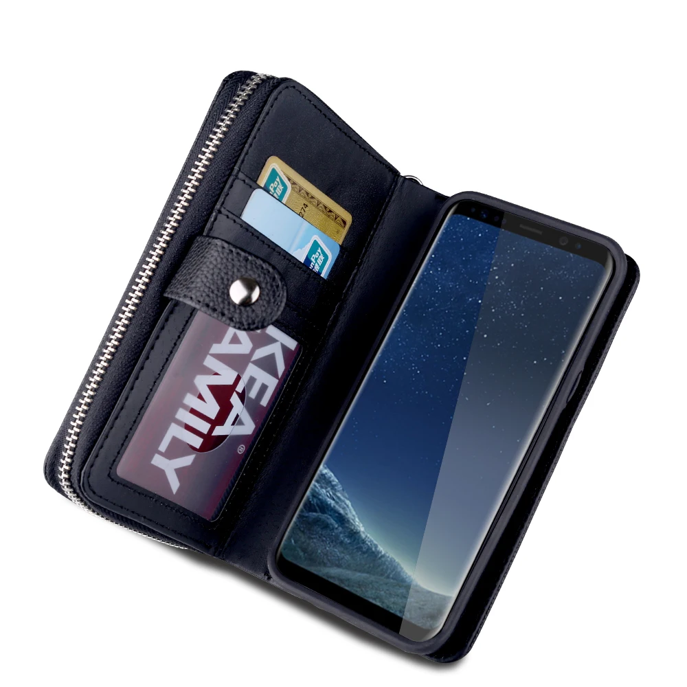 Многофункциональный кожаный чехол для Samsung Galaxy S8 случай 2 в 1 Съемная кошелек плюс