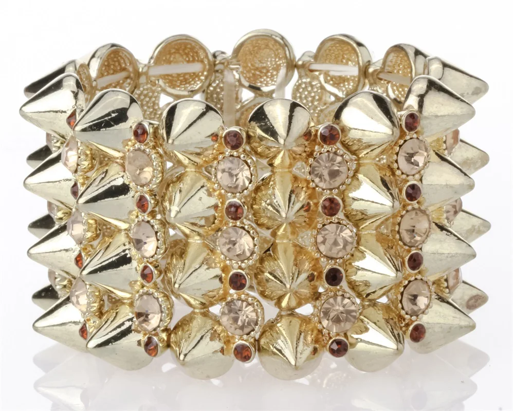 Spiker растягивающийся браслет с кристаллами модные ювелирные изделия в стиле панк