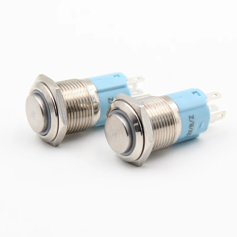 1PCS YT1073 16 mm Metal Push Button Switch Automatic Locking With 5 Colors LED 220V Convexity | Обустройство дома