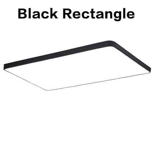 Black Rectangle Светодиодный потолочный светильник, современный светильник для гостиной, поверхностное крепление, заподлицо, панель дистанционного управления, светильник, кухня, спальня - Цвет корпуса: Black Rectangle