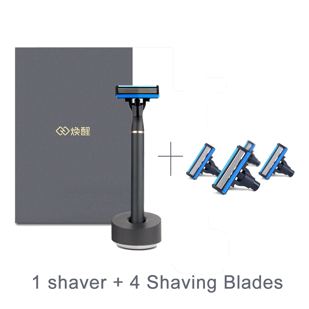 1 Shaver 4 Blades Xiao mi H600 mi домашняя Бритва для бороды Ergono mi c ручная моющаяся Мужская Ручная бритва 3 в 1 Набор - Цвет: 1 Shaver 4 Blades