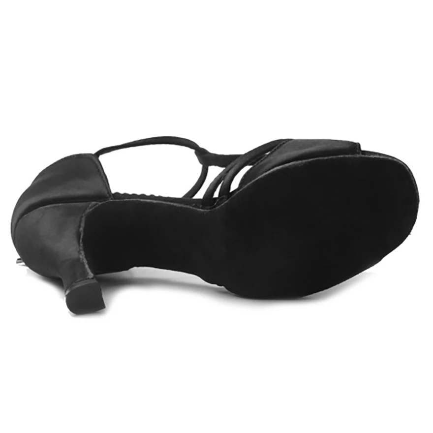 Туфли для латинских танцев на высоком каблуке из сатина 7 см/5 см сальсы Танго