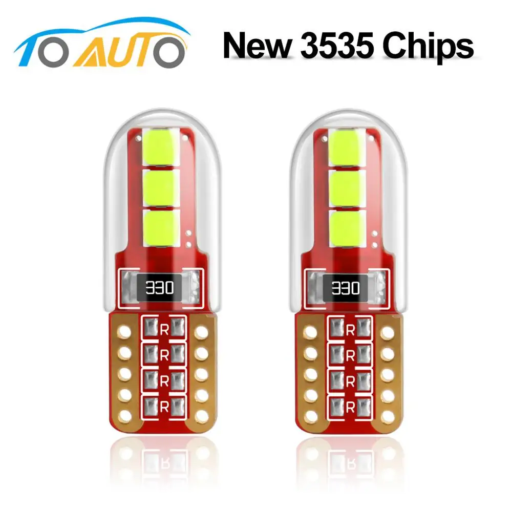 

2Pcs T10 LED W5W WY5W 501 168 3535 LED Chips Super Bright Car Reading Dome Lights Auto Marker Lamps Wedge Clearance Bulbs