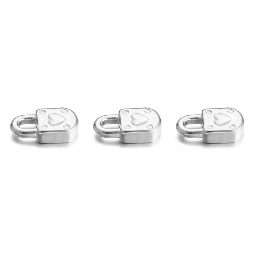silver color 5 шт./лот замок Кулоны, подвески цвет серебристый, Золотой цветной висячий замок с сердечными амулетами для "сделай сам", зажим для ожерелья подвесные шармы Ювелирные украшения материалы - Окраска металла: silver color