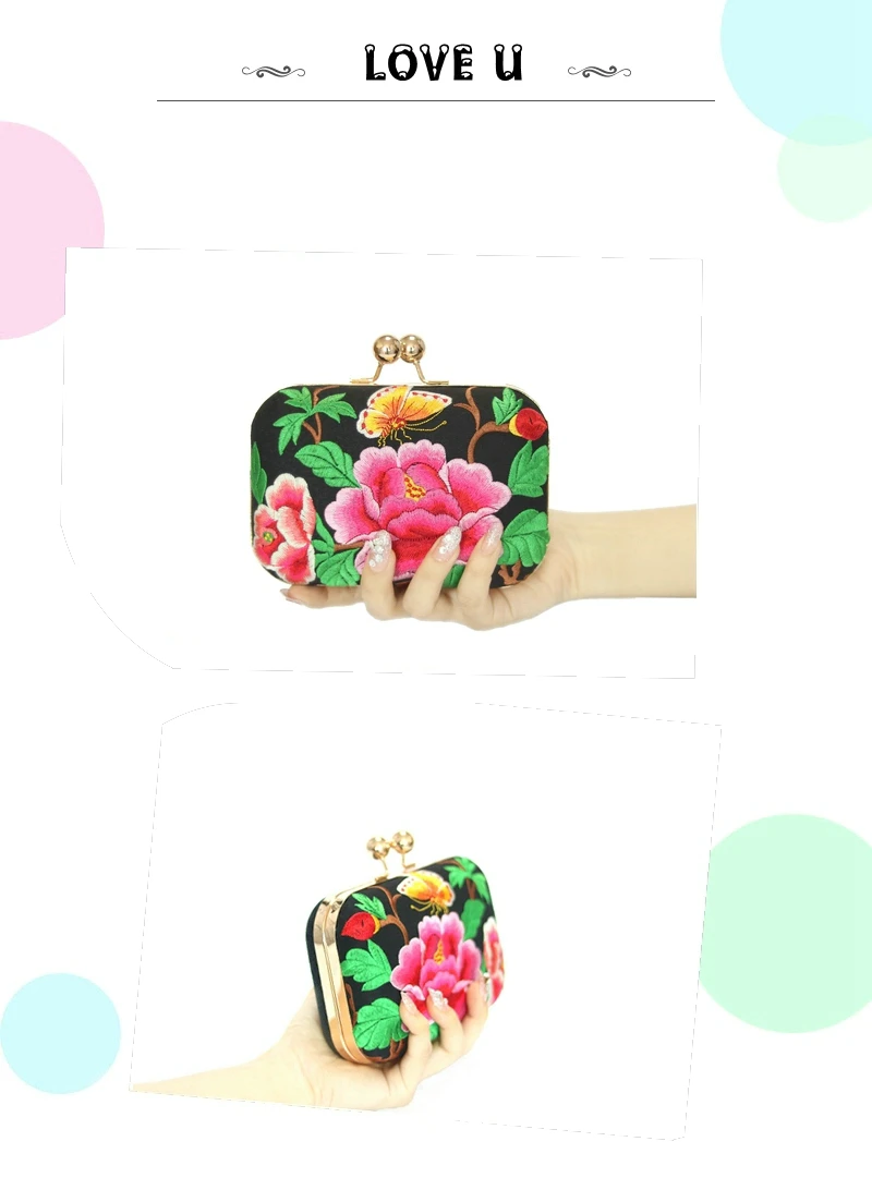 Клатч вечерние маленькие сумки клатч с цветочной вышивкой маленькая цепочка на