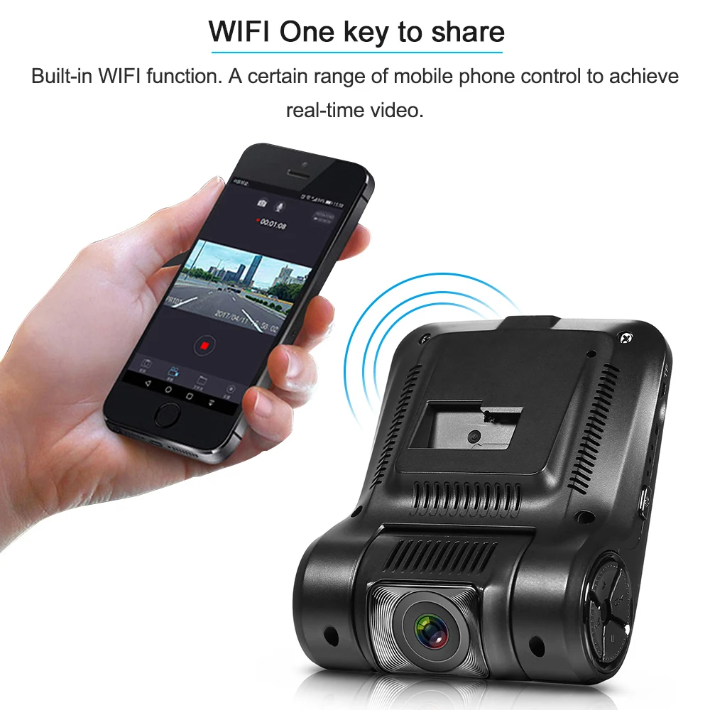 Новый Автомобильный видеорегистратор Wi Fi FHD 1080P с углом обзора 170 градусов