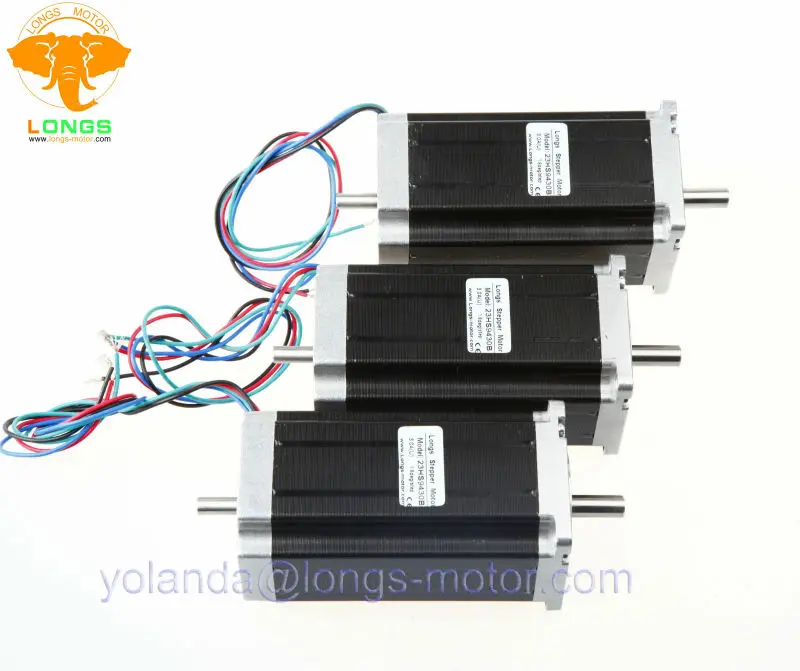 Шаговый двигатель 3 шт. Nema23 1 8 градусов 2-фазный 23HS9430B с двойным валом 425 унций. В А