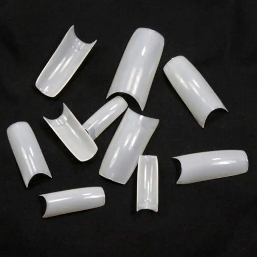 500 Pcs 10 Sizes/Set Nude White Half Cover False Fake Nail Art Design Tips French Acrylic UV Gel Salon Manicure Tool | Красота и