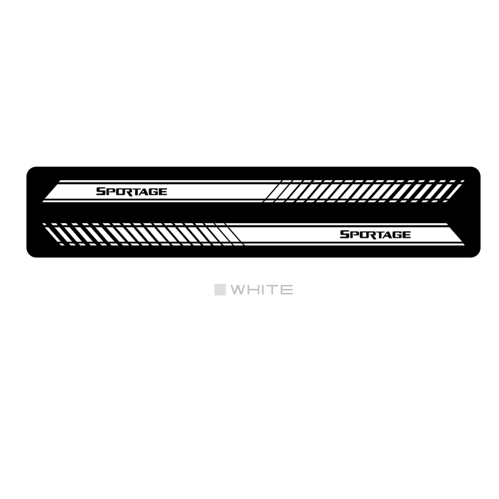 Для Kia Ceed Forte Soul Stonic Sportage Cerato Rio Sedan Niro автомобильные гоночные наклейки полосы обертывания тела графика автомобиля Стайлинг 1 пара - Название цвета: Белый