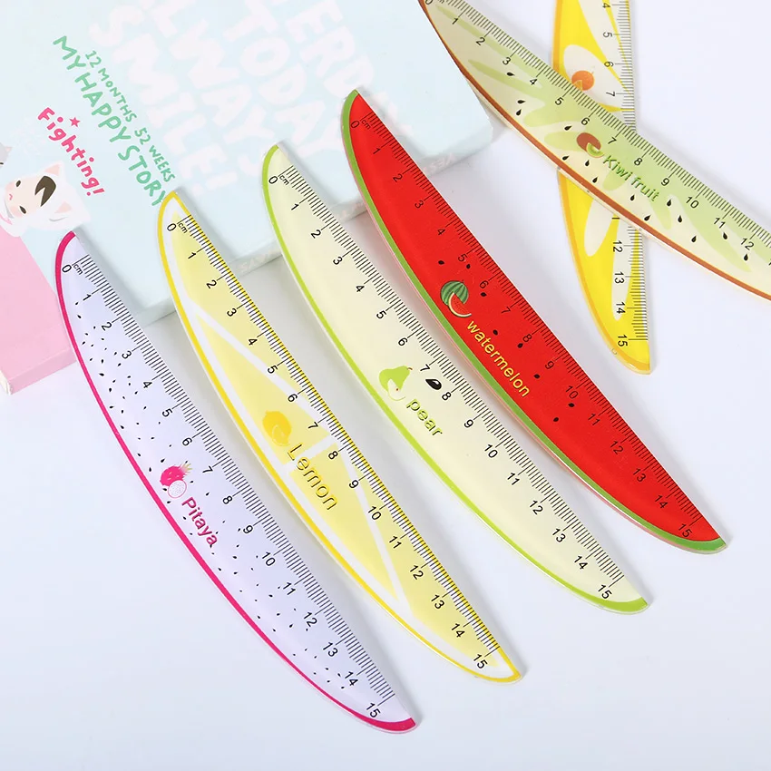1 шт. пластиковая линейка в Корейском стиле 15 см|plastic ruler|15cm rulercartoon ruler |