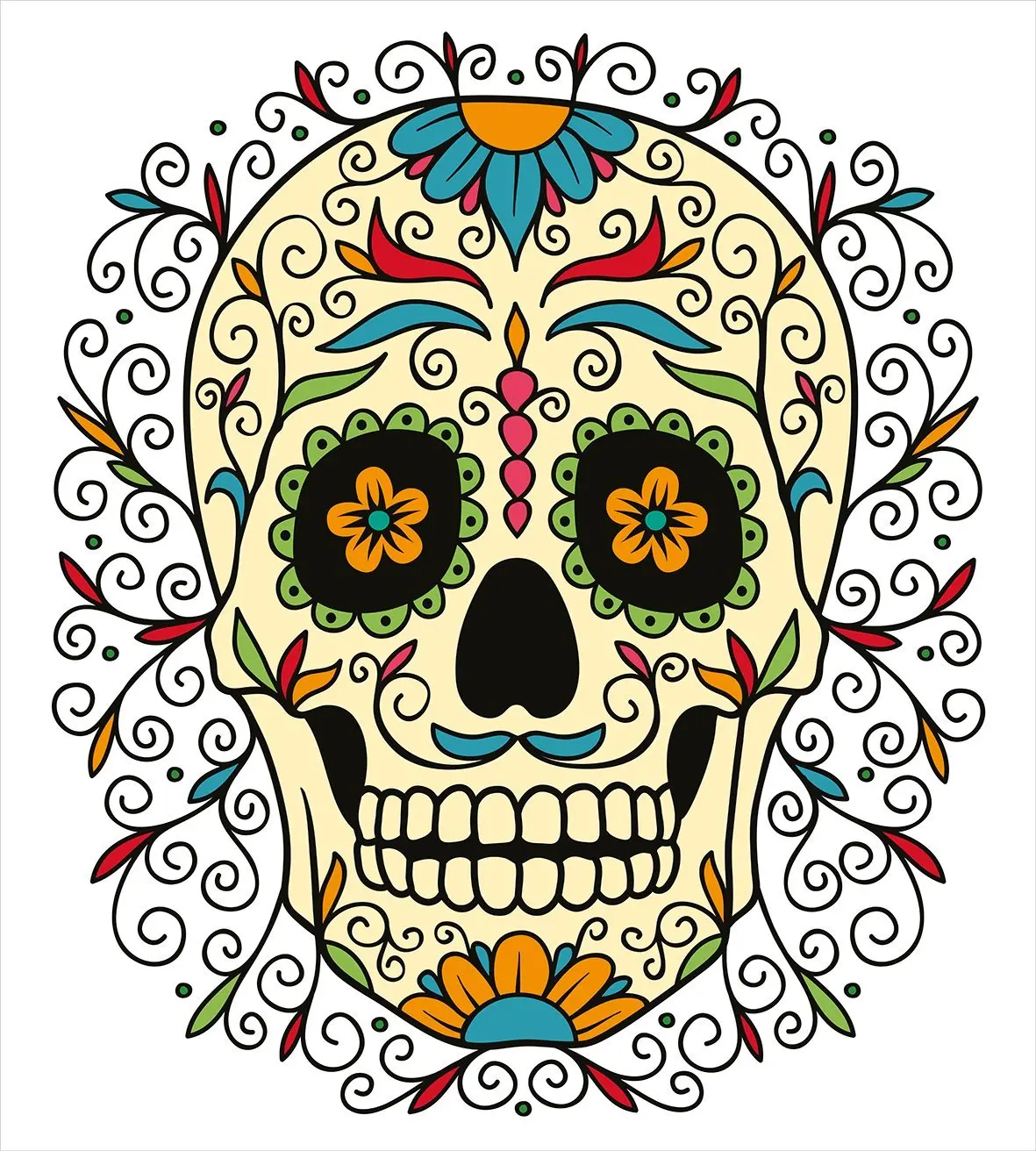 Сахарные Украшенные черепами набор пододеяльников Catrina Calavera Рекомендуемые
