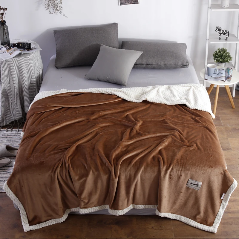 Большой теплый толстый шерпа пледы утяжеленное одеяло покрывало двустороннее