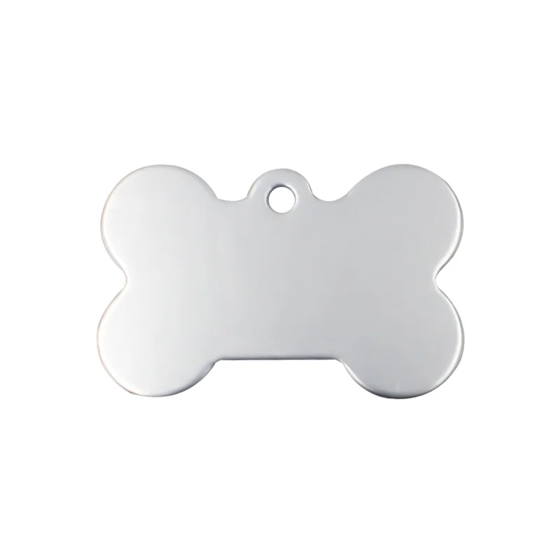 Silver Pawstrip 2 шт./лот, персонализированные бирки для удостоверения личности собаки, алюминиевые индивидуальные бирки для домашних животных для собак, кошек, выгравированные бирки для собак, костяной ошейник, подвеска - Цвет: Silver