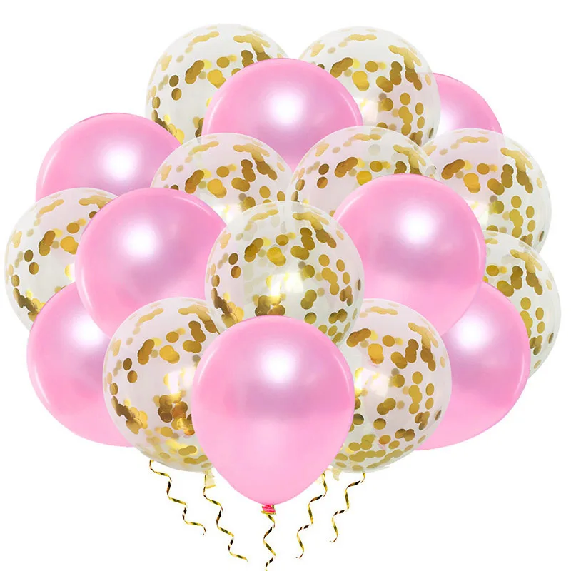 gold pink 20 шт смешанный воздушный шар "Конфетти" Выпускной вечерние украшения для маленьких мальчиков и девочек 30th 40th 50th 60th Birthday - Цвет: gold pink