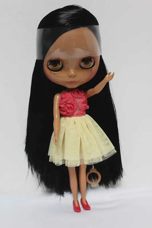 Кукла Blygirl Blyth со скошенными черными прямыми волосами Лю Хай обычная кукла без