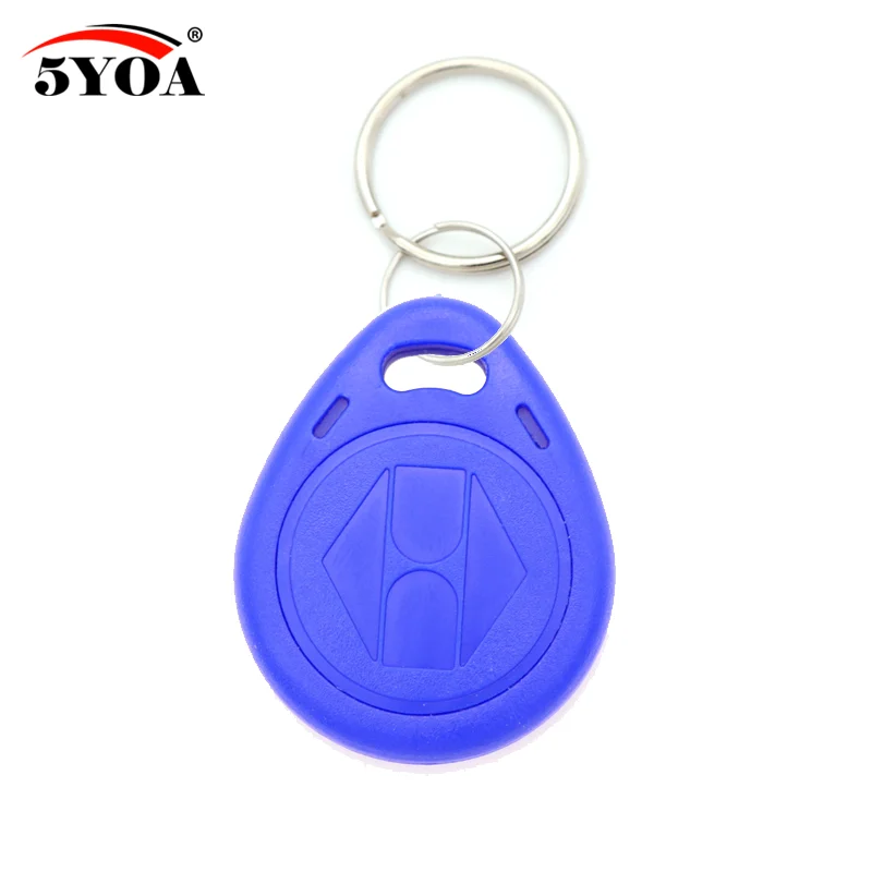 100 шт./лот синий RFID 125 кГц брелоки EM4100 кольцевые чиповые TK4100 только считывание |