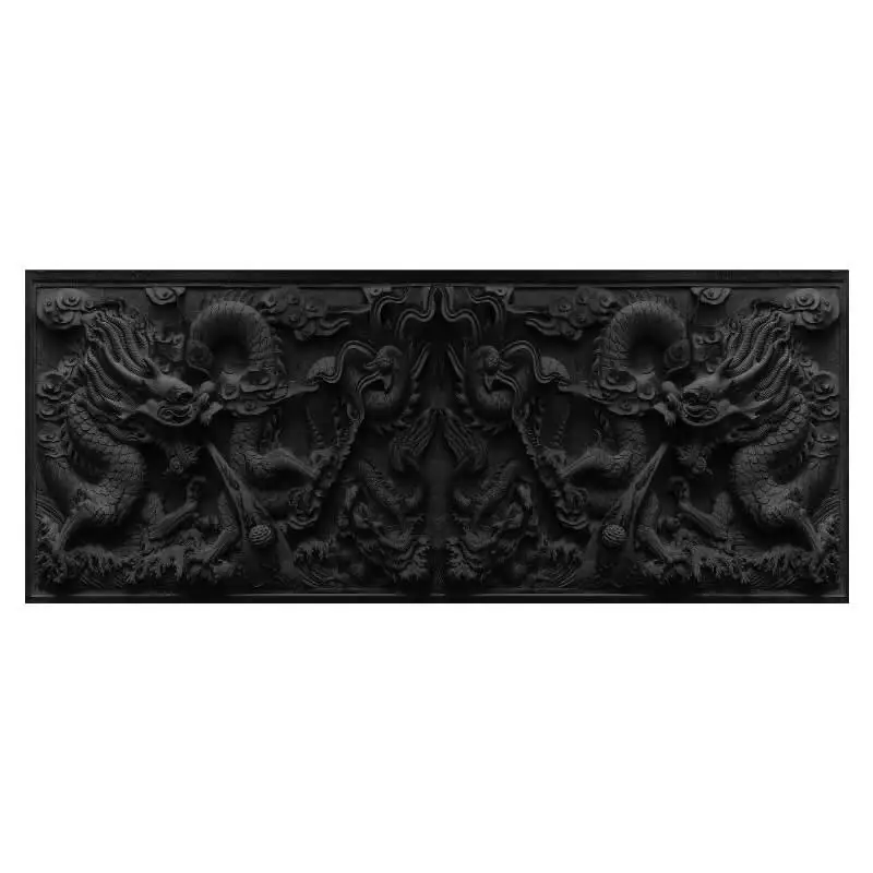 Black 3D фон Китайский двойной Дракон Камея печать задний фон для аквариума украшение аквариума плакат с клеем - Цвет: Black