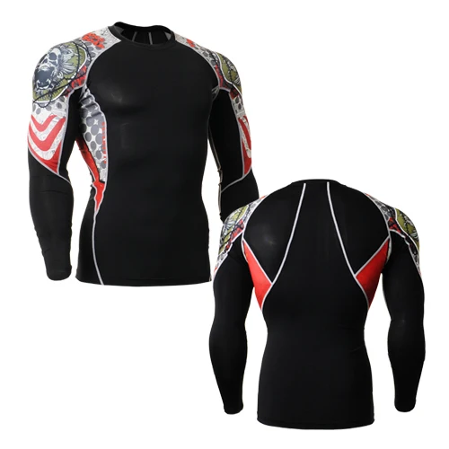 Футболка мужская с длинным рукавом 3D-принтом черепа | Спорт и развлечения