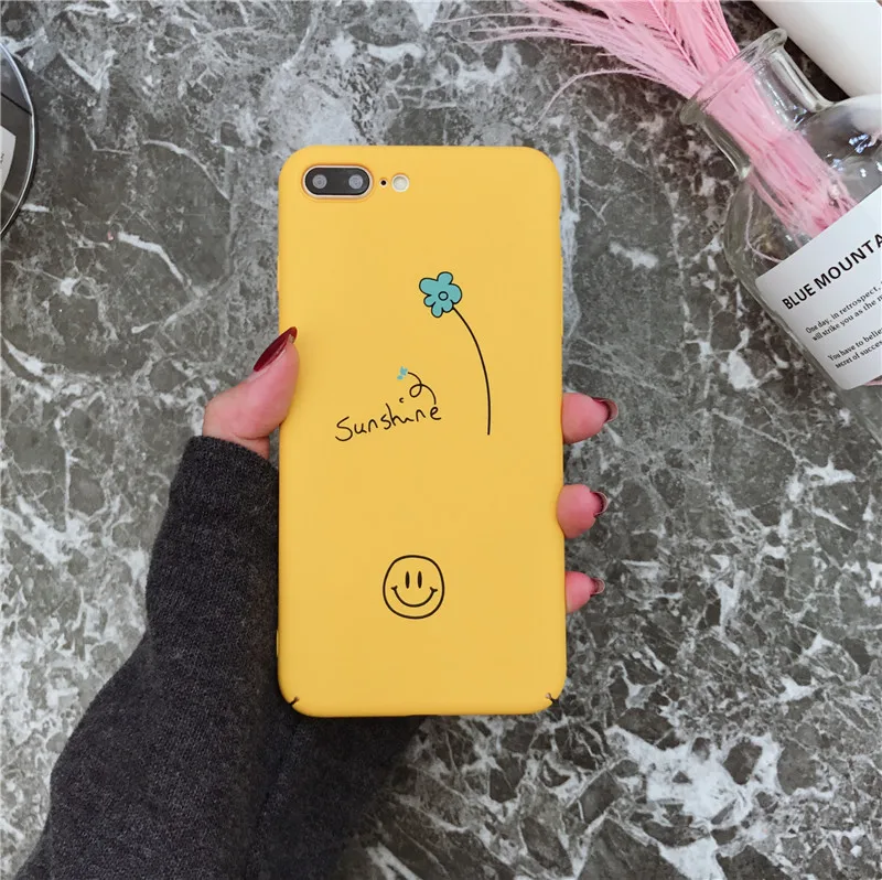 Pybth телефон чехол для iPhone х 6 S 7 8 плюс крышка желтый цветок солнца Жесткий PC задняя