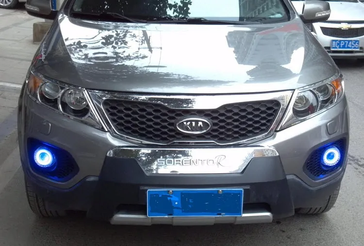 EEMRKE светодиодный дневные ходовые огни для Kia Sorento R 2011- XM ангельские глазки DRL Противотуманные фары лампы H3 55 Вт галогенные наборы ламп