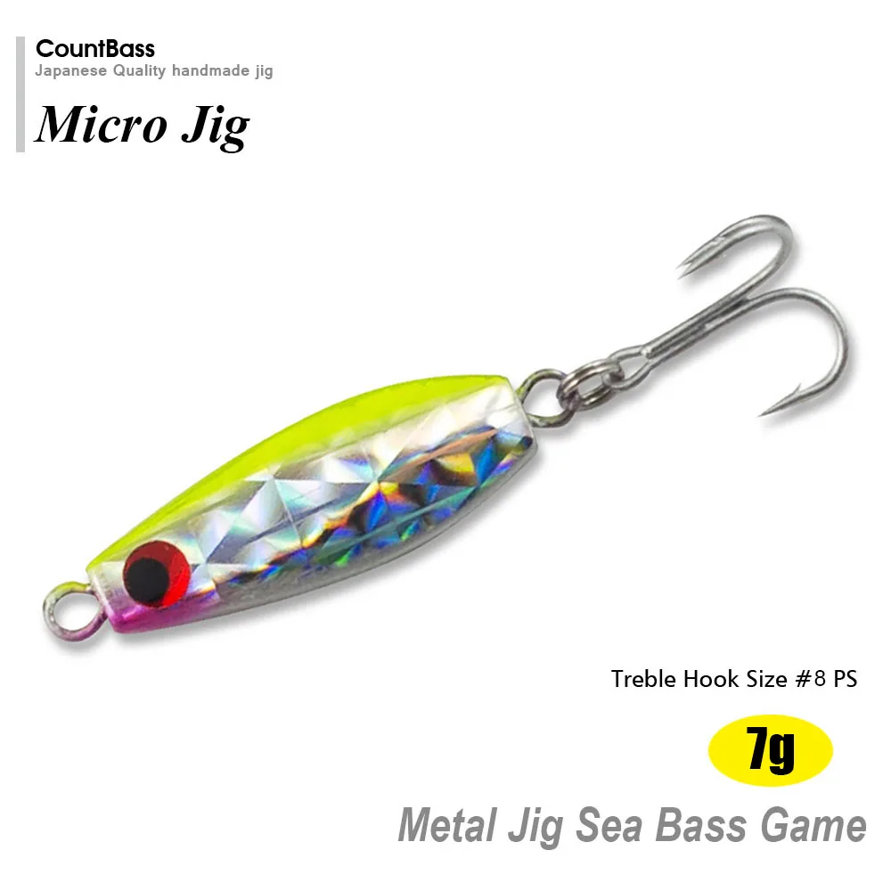 6 шт 7g 1/4oz Countbass мини Рыбалка приспособлений с тройным крючком, микро-дергающаяся приманка, применение металлического свинца бас джиг-приманки