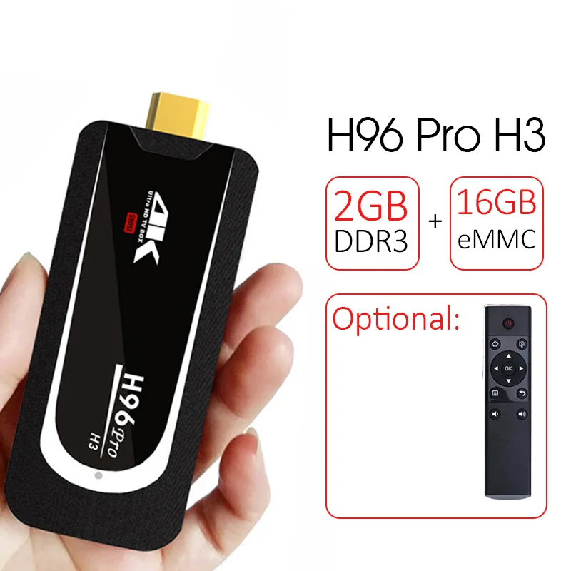 With Remote Control H96 Pro H3 tv Stick Amlogic S905X Penta Core GPU Android 7,1 tv Dongle 2GB ram 16GB rom 2,4G/5.G WiFi BT 4,0 1080P 4K HD мини-ПК - Цвет: With Remote Control
