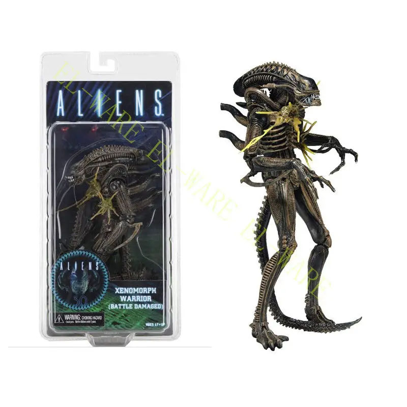 9 дюймов инопланетянин NECA 12 серия Xenomorph Warrior Battle поврежденная &quotПВХ фигурка