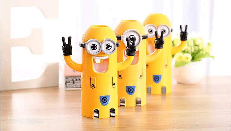 Child Cartoon Toothpaste Kid Creative Bathroom Accessories Washing three-in-one set Automatic Toothpaste
