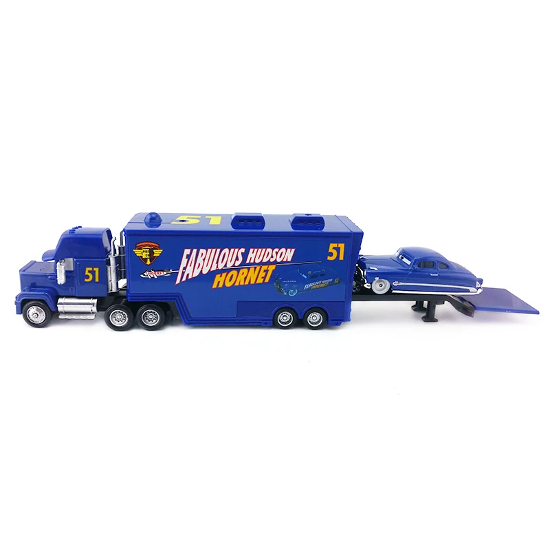 Дисней Pixar Cars Mack Uncle &amp No.51 Hudson литой игрушечный автомобиль свободные 1:55