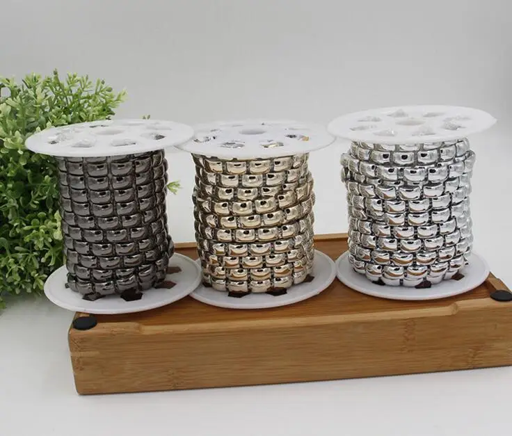 20 ярдов прямоугольные бусины с УФ покрытием отделка цепи для шитья Apperal мешок