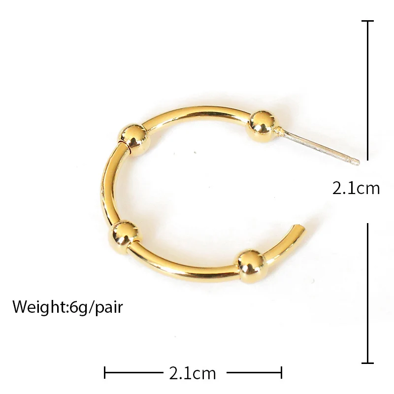 Женские крупные серьги-кольца GWACC золотистые круглые массивные серьги ювелирные