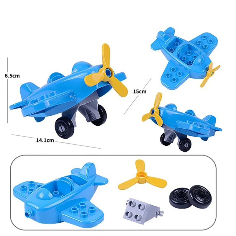 Legoingly Duplo большой размер строительные блоки город мультфильм автомобиль трейлер