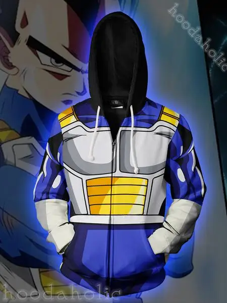 Новинка года; сезон осень-зима; толстовки с 3d принтом; Жемчуг дракона; Vegeta; Косплей; толстовка на молнии; куртка с капюшоном; одежда; толстовки; X Task Force