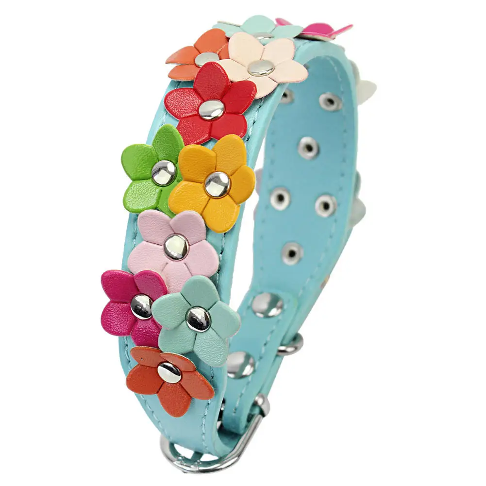 Ошейник для собак из искусственной кожи 2 5 см широкий цветок украшение щенка