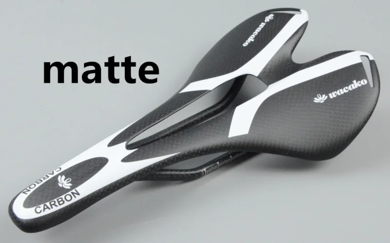 white matte Дизайн wacako, полностью углеродное волокно, седло для шоссейного велосипеда, горного велосипеда mtb, велосипедное седло, подушка для сидения, части для велосипеда, 111 г - Цвет: white matte
