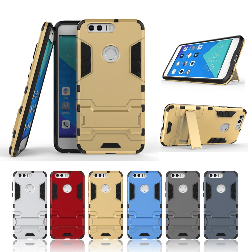 For Cover Huawei Honor 8 Case Rubber Robot Armor Hard Back Phone for Protective < |