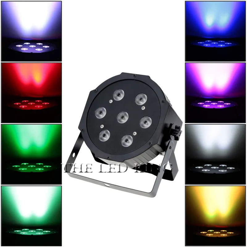 4 шт./лот DJ Flat SlimPar Quad 7 RGBW Цветовая смесь LED 7x15W 4 в 1 DMX Light Освещение Fast Shipping on.