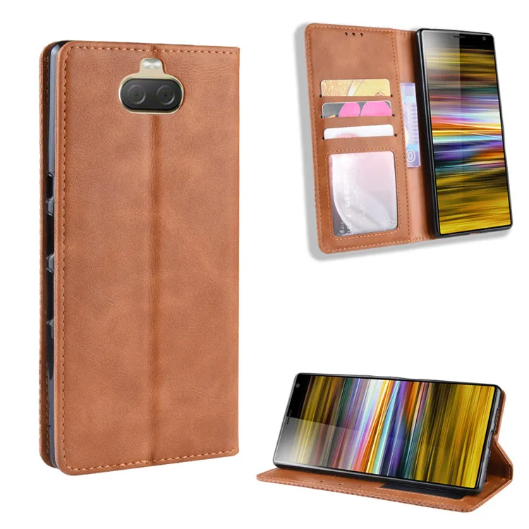 Новинка, для sony Xperia 10/10 Plus, чехол, кошелек, флип, стильный, винтажный, кожаный, чехол для телефона, для sony Xperia 10 Plus, с фоторамкой