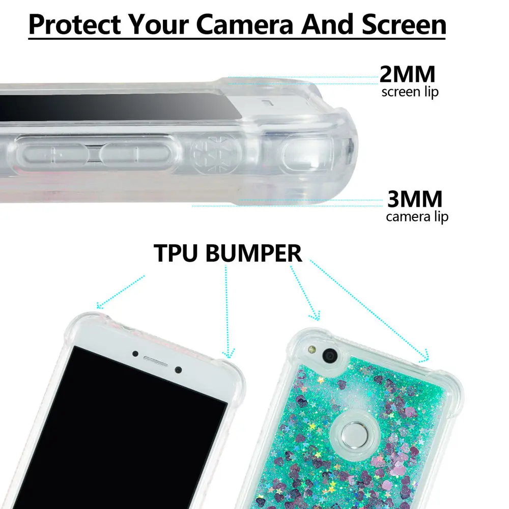 Glitter Stars Cover for Huawei Honor 8 Lite PRA LX1 LA1 PRA-LA1 PRA-LX1 PRA-TL10 Honor8 Liquid Quicksand Soft TPU Back Case |