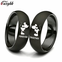 forever together wedding rings for women men black color couple promise band alliance bijoux