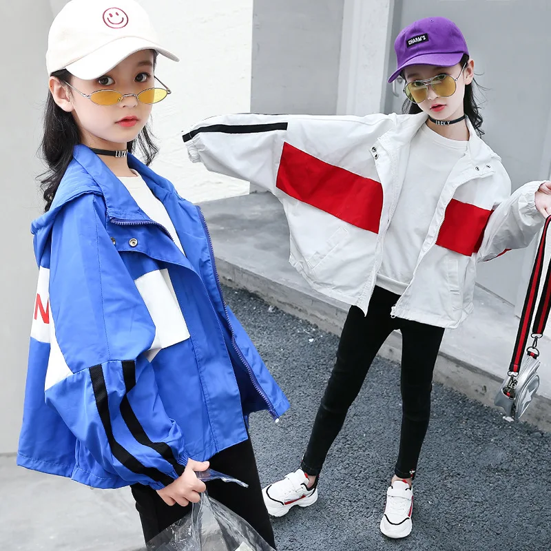 Spring 2019 Children Coat for Girl Windproof Hoooded Jackets Teenage School Girls Climbing Clothes Loose Mountaineering Coats | Детская