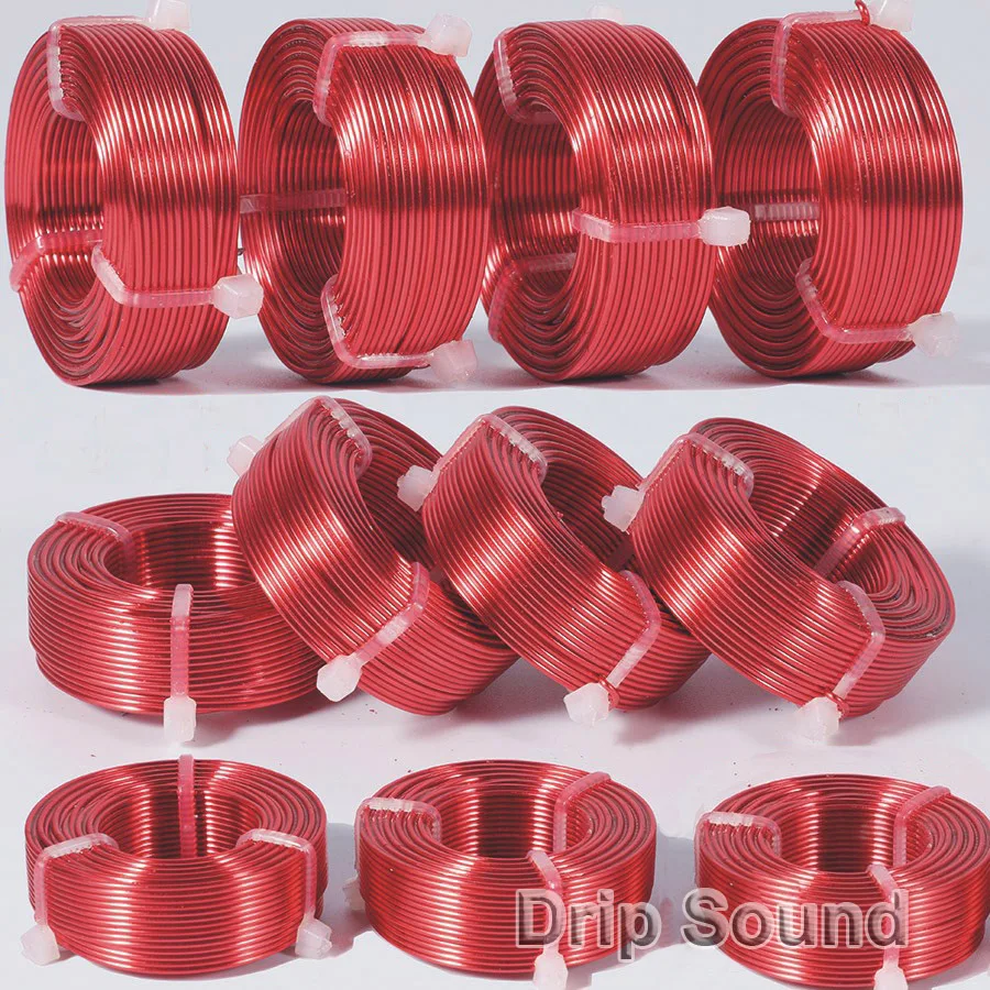 

1 шт. 1,0 мм 0.2mH-1.8mH динамик кроссовер аудио усилитель индуктор 4N бескислородный медный провод катушка # красный