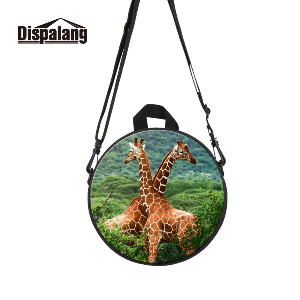

9-Inch Animal Print Small Backpack For Women Deer Round School Bags For Preschool Kids Book Bag Children Shoulder Bag