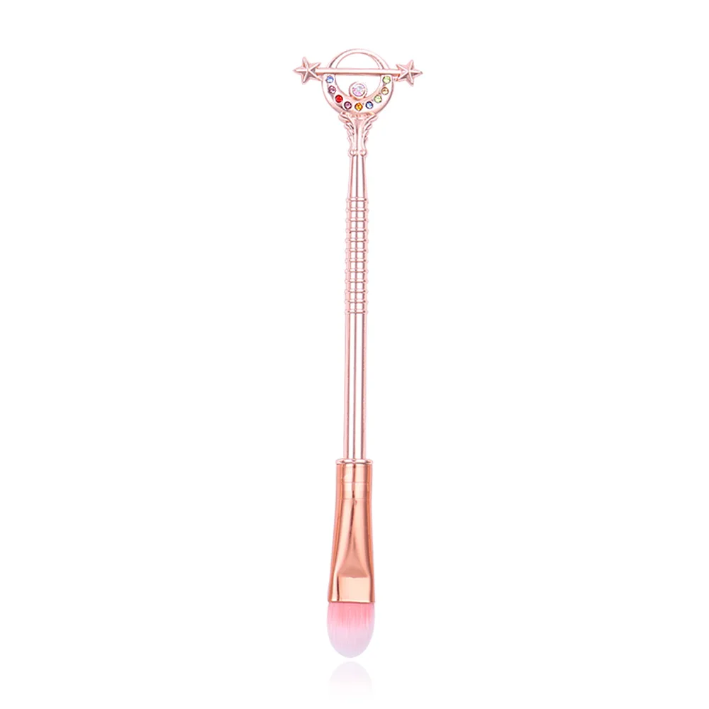 Beauty Cardcaptor дизайн Sakura мягкая чистка портативные косметические инструменты пудра Румяна Основа с кисточка с кристаллами Макияж лица - Handle Color: eyeshadow brush